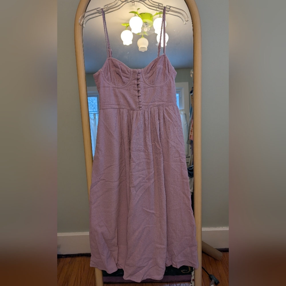 Lavender Button-Front Dress